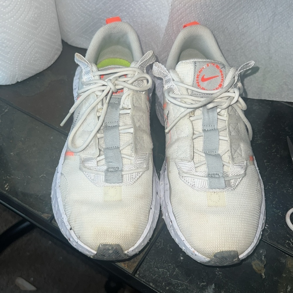 Kids White and Orange Sneakers - Picture 7 of 7